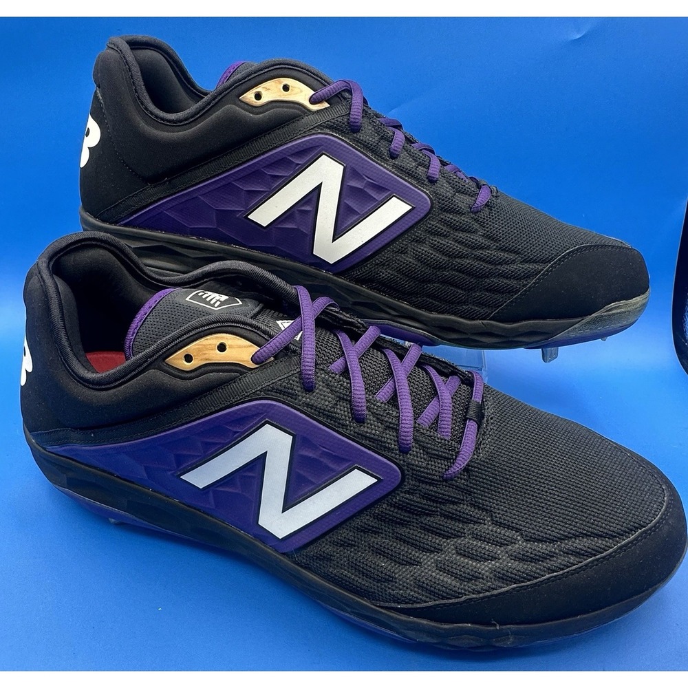 New Balance Men's L3000bp4 Black Purple Athletic Baseball Cleats Size 16 (2E)